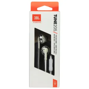 JBL TUNE 205 Wired (3.5mm) Pure Bass In-Ear Headphones - White