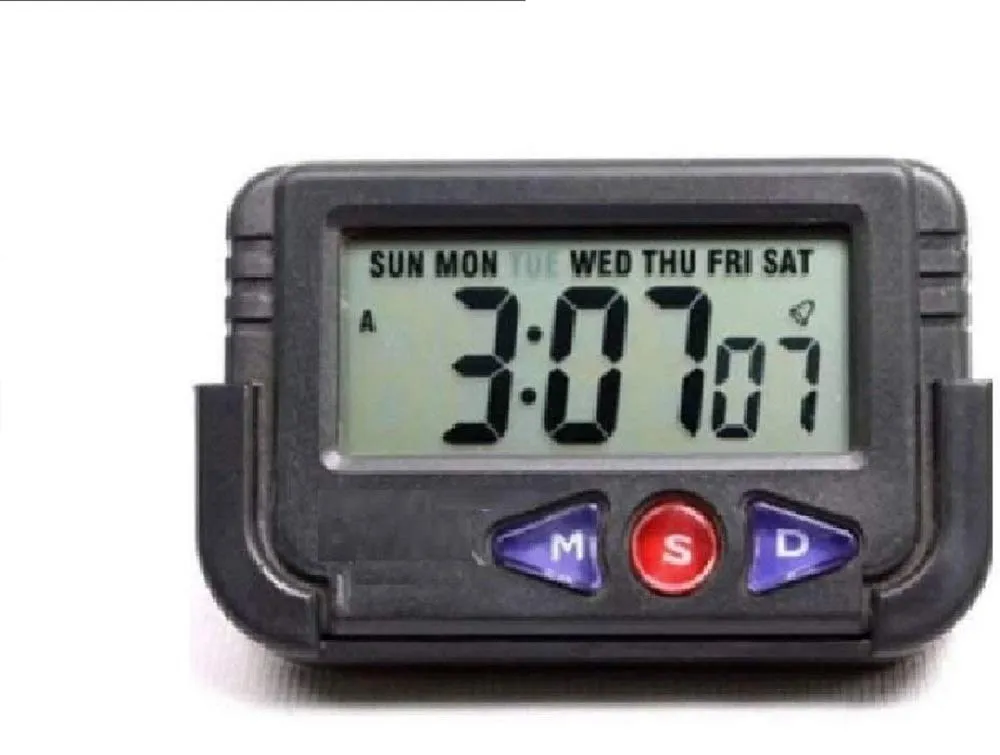 Kytaste Car Black ABS LCD Digital Time Date Alarm Clock