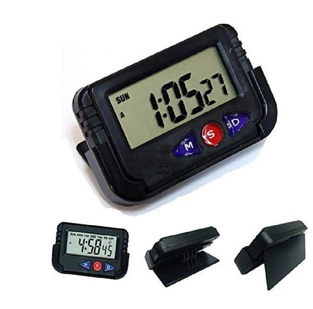 Kytaste Car Black ABS LCD Digital Time Date Alarm Clock