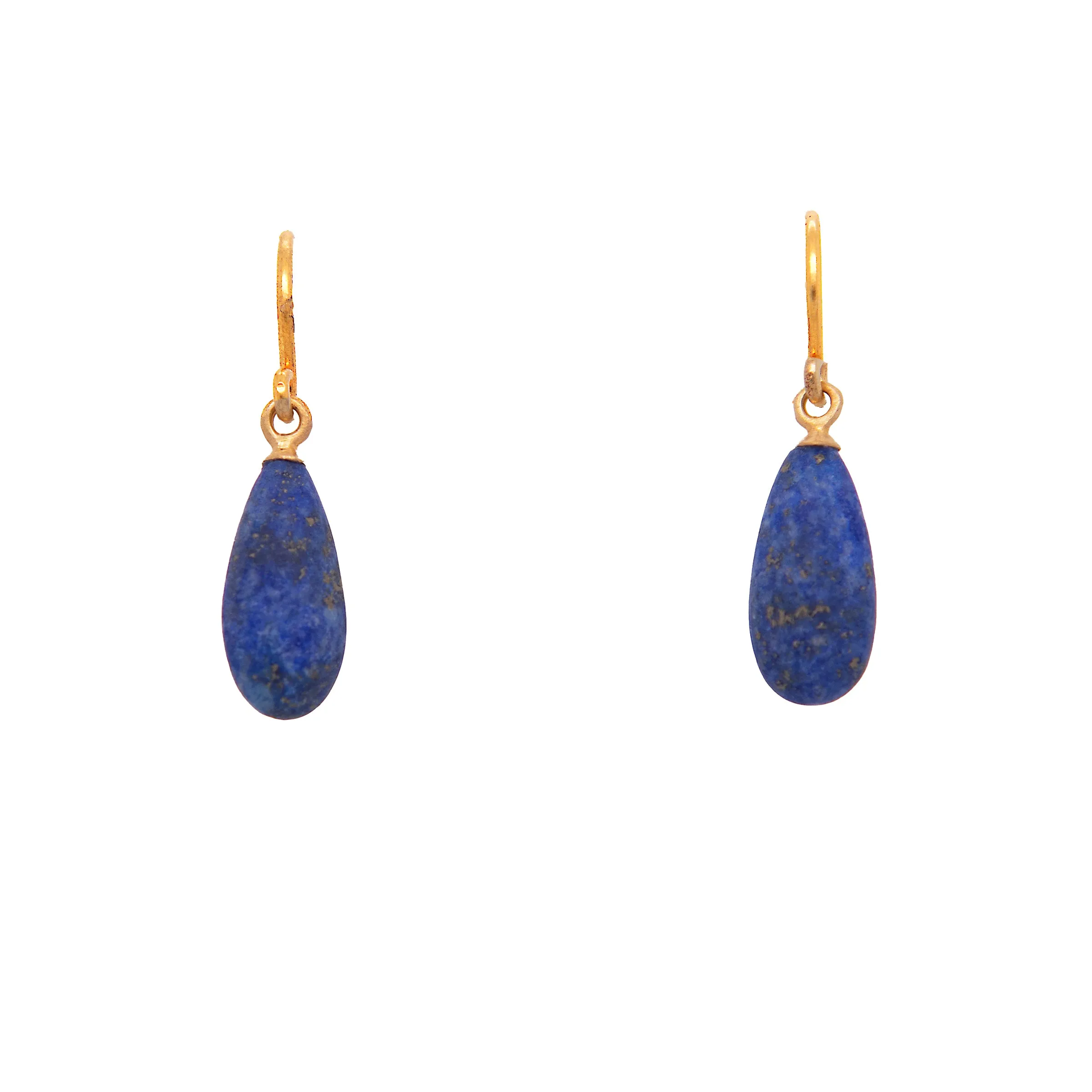 Lapis Matte 24K Gold Vermeil Earrings