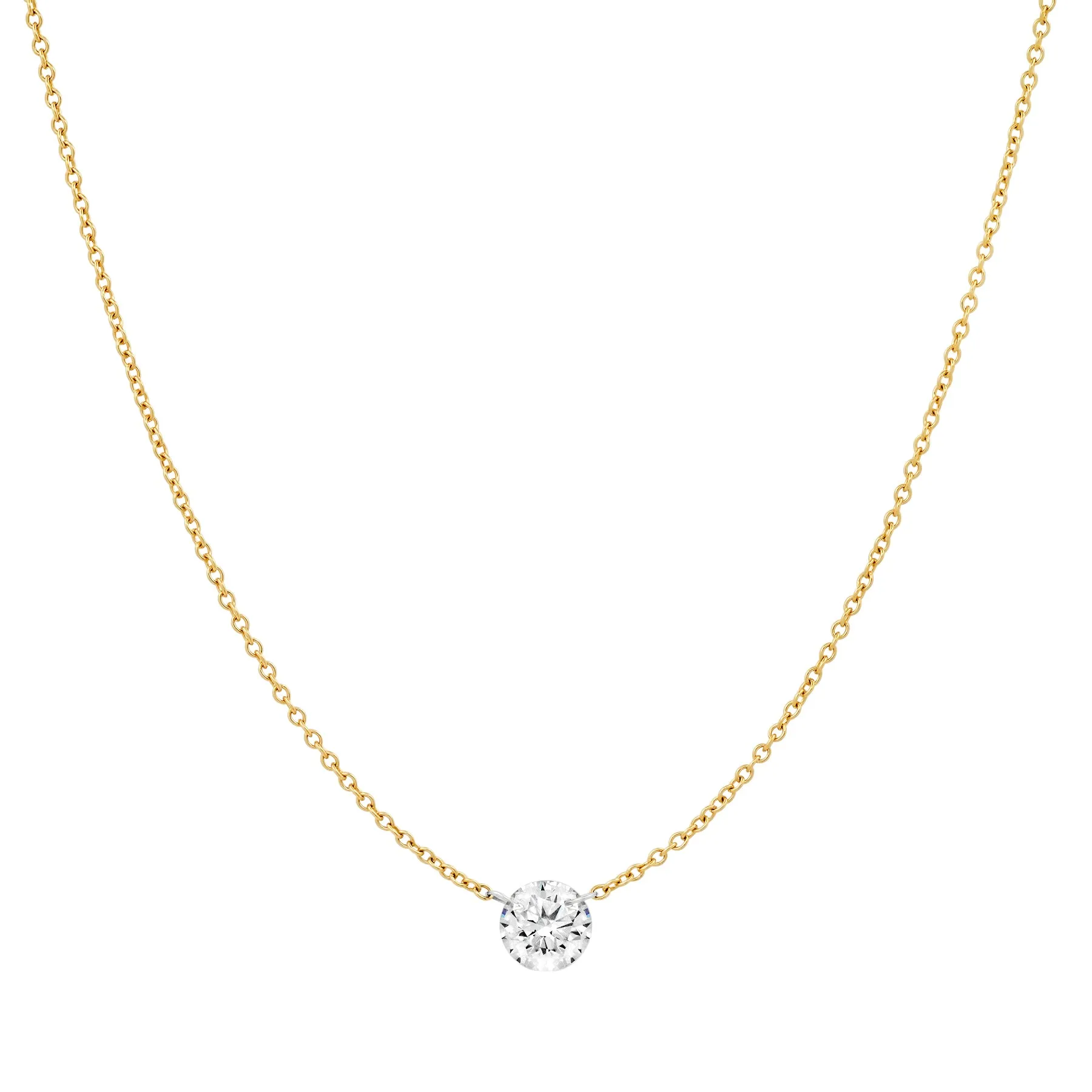 LARGE CHERISHED DIAMOND NECKLACE, 14kt GOLD