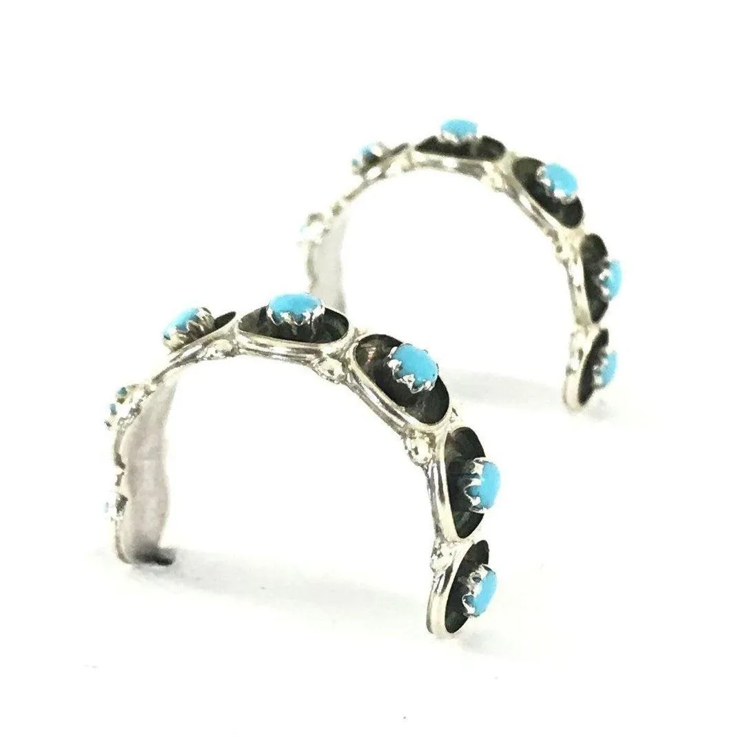 Marlinda Booqua Turquoise Snake Eye Half Hoop Earrings