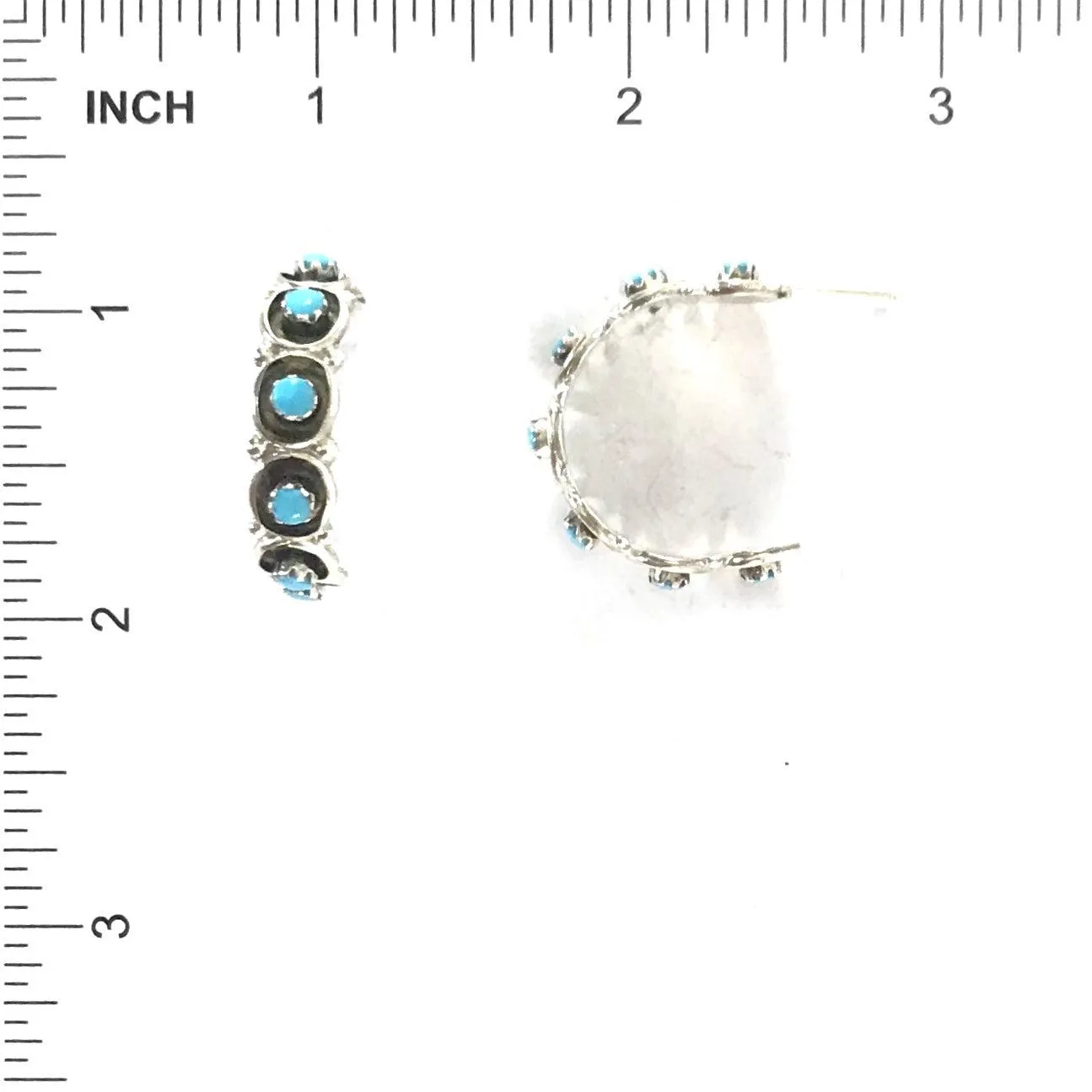 Marlinda Booqua Turquoise Snake Eye Half Hoop Earrings