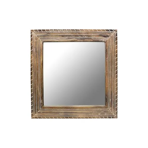 Metalsmith Elegant Hanging Mirror with Wooden Frame for Bathroom, Bedroom, Wall Décor and Living Room