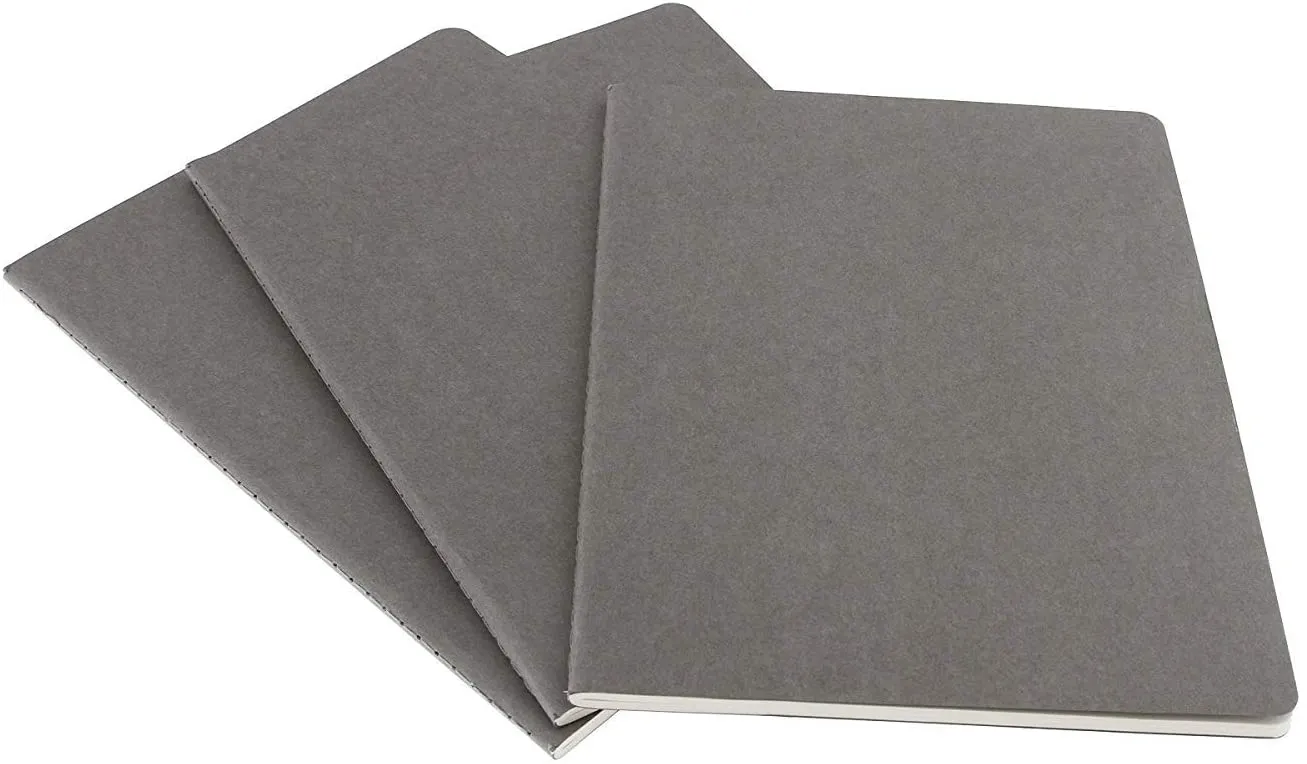 Moleskine Set of 3 Cahier Ruled X-Large Journals Pebble Grey