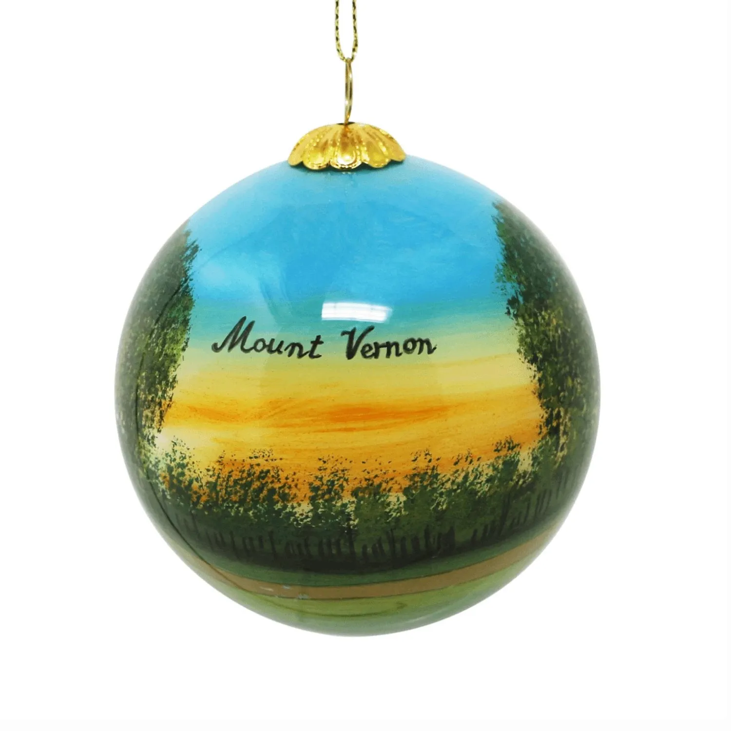 Mount Vernon 1792 Reverse Painted Ornament