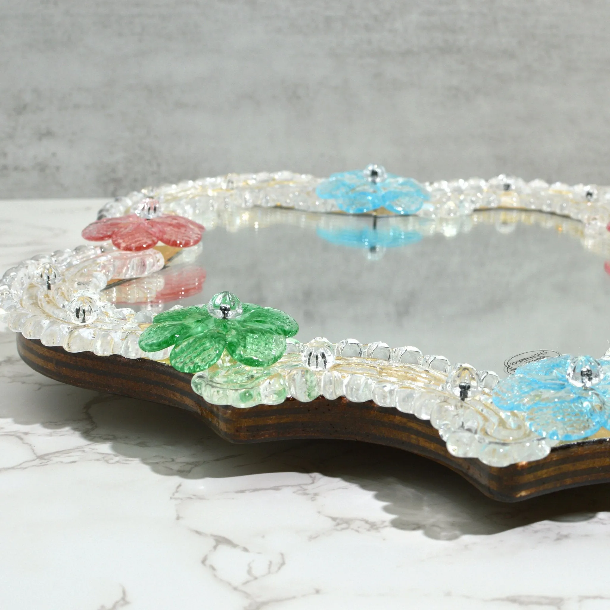 Murano Glass Duchess Standing Vanity Mirror, Made in Italy