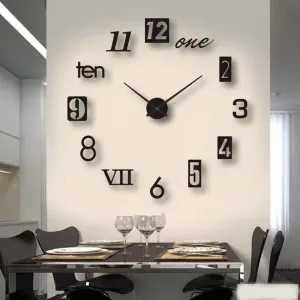 New 3D Roman Numeral Acrylic Wall Clock Sticker For Home Decoration