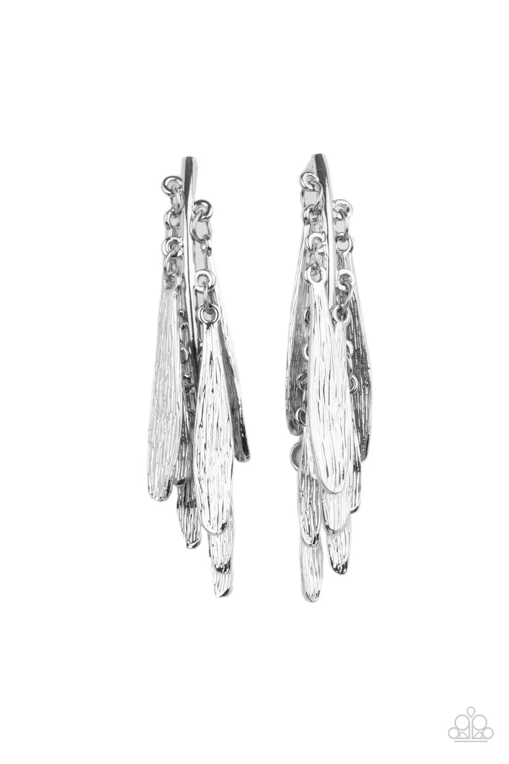 Paparazzi Accessories - Pursuing The Plumes - Silver Earrings