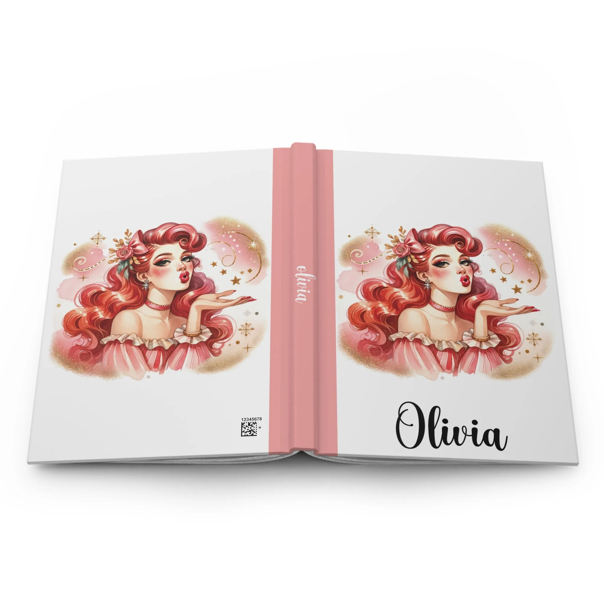 Personalised Hardcover Journal Matte, Coquette Girl, awd-1470