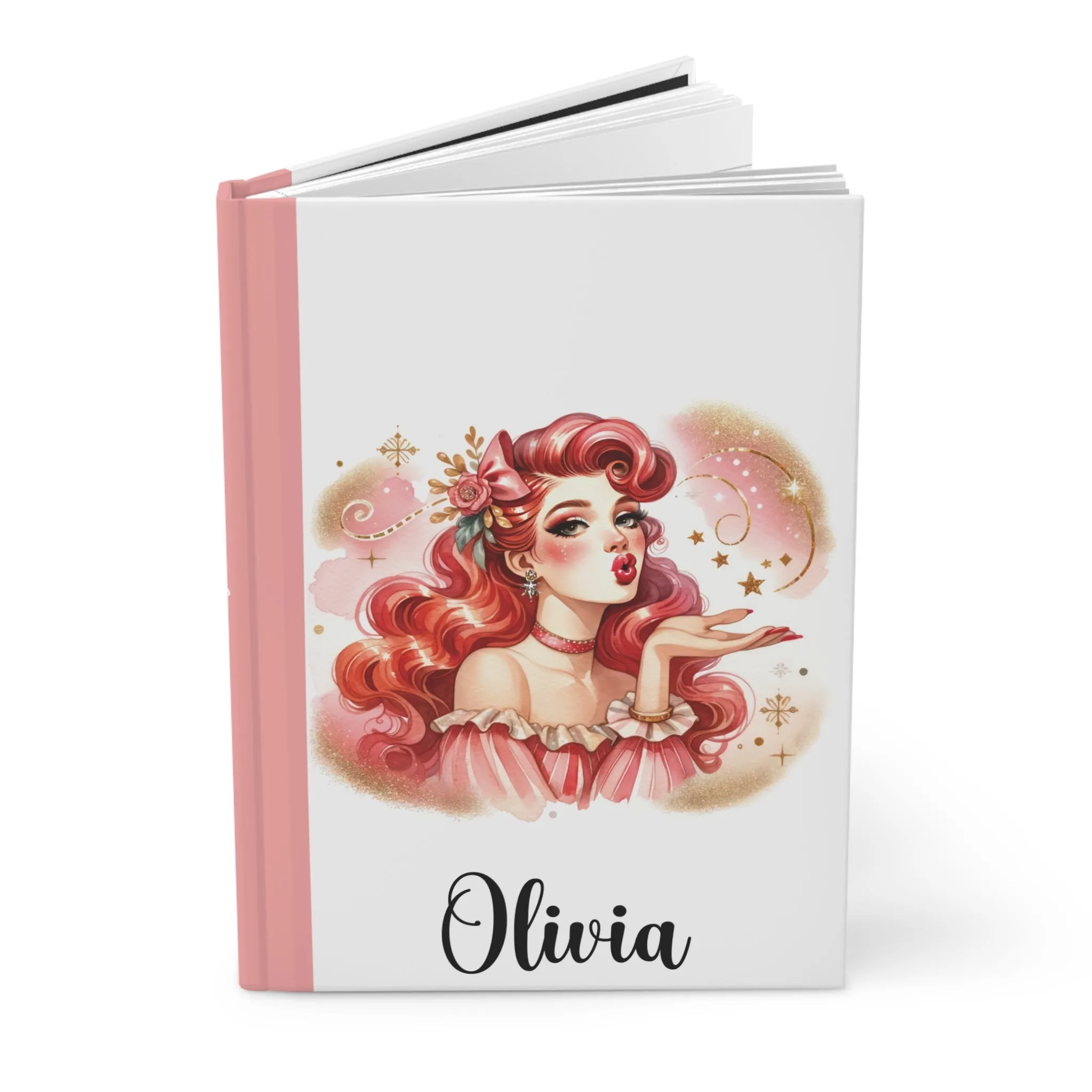 Personalised Hardcover Journal Matte, Coquette Girl, awd-1470