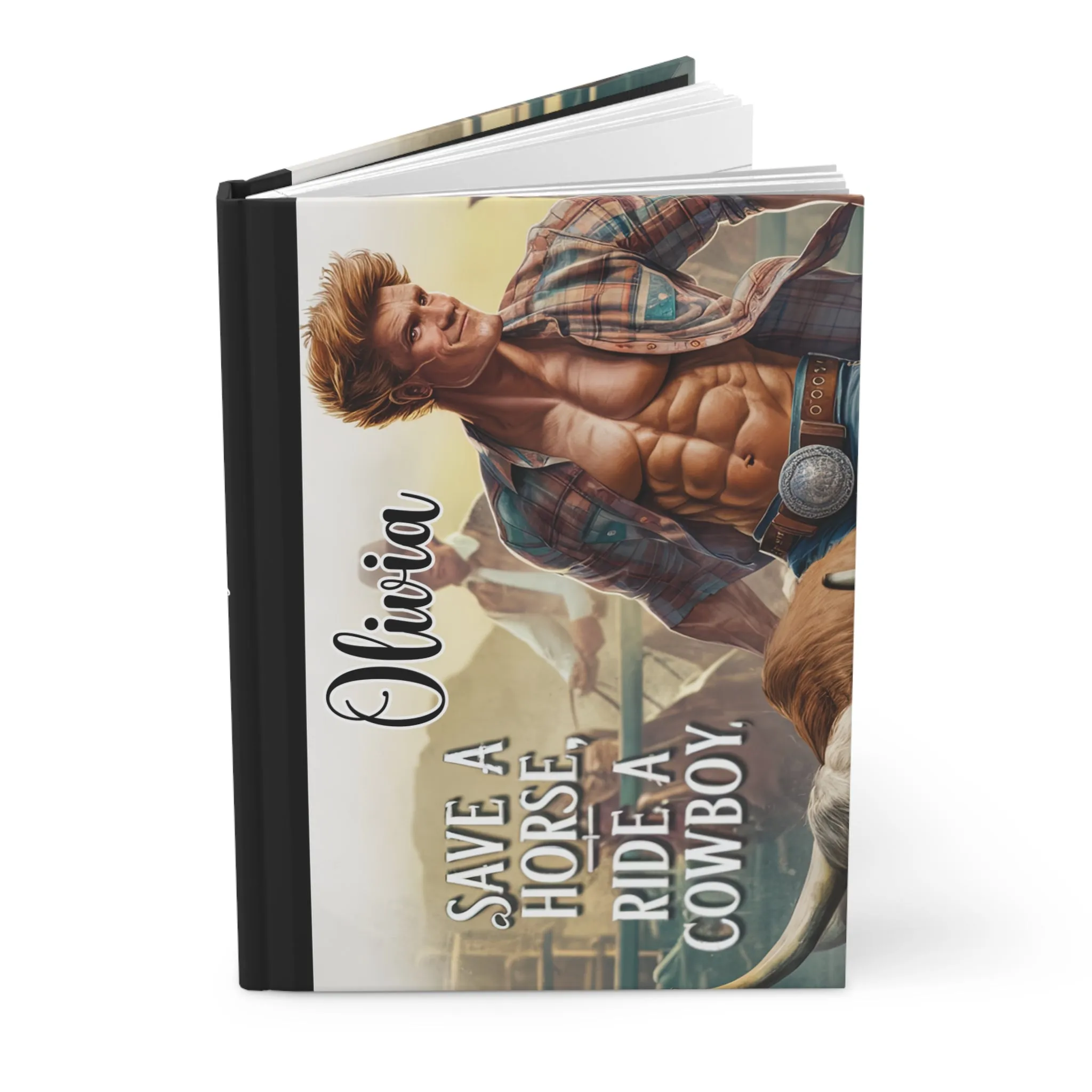 Personalised Hardcover Journal Matte, Country and Western, Save a Horse ride a Cowboy, awd-1681