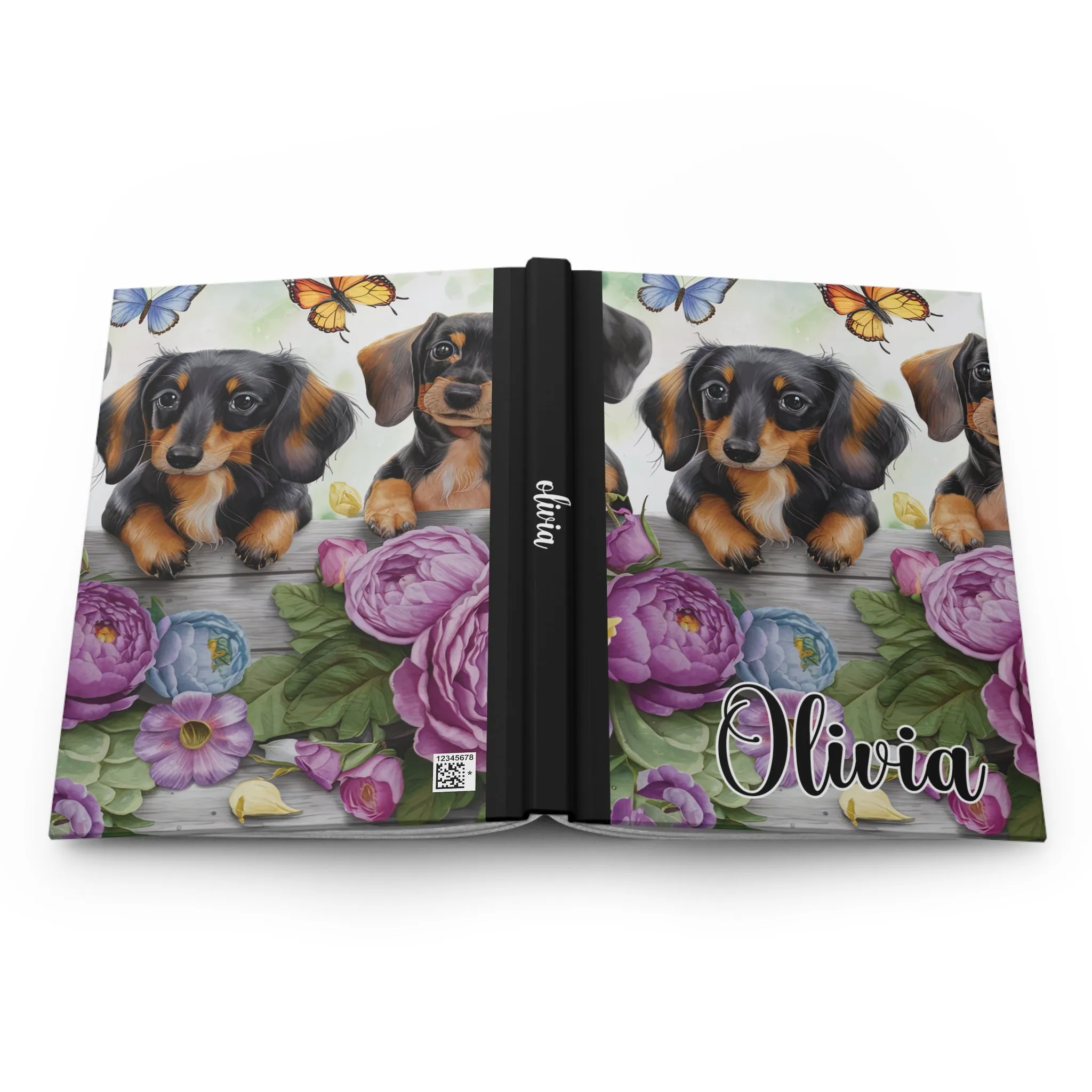 Personalised Hardcover Journal Matte, Dachshund, awd-1672