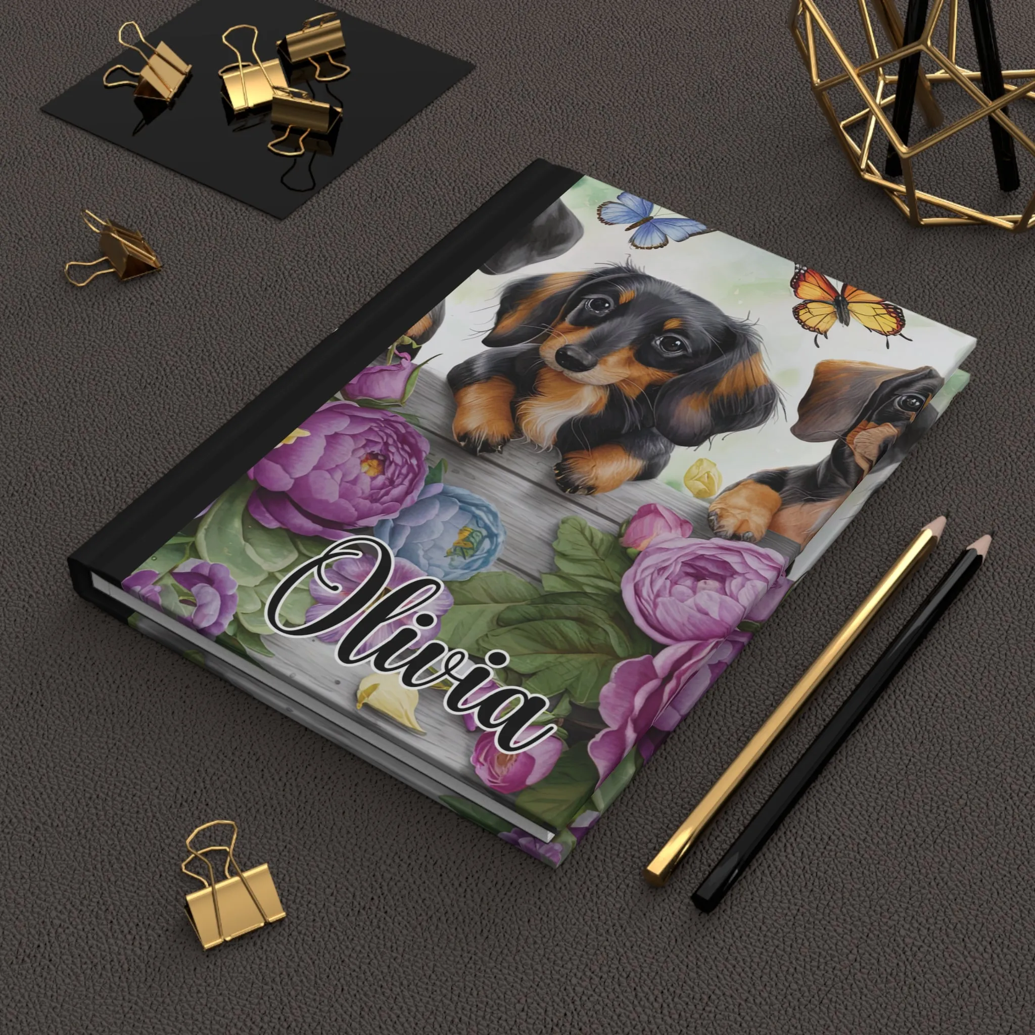 Personalised Hardcover Journal Matte, Dachshund, awd-1672