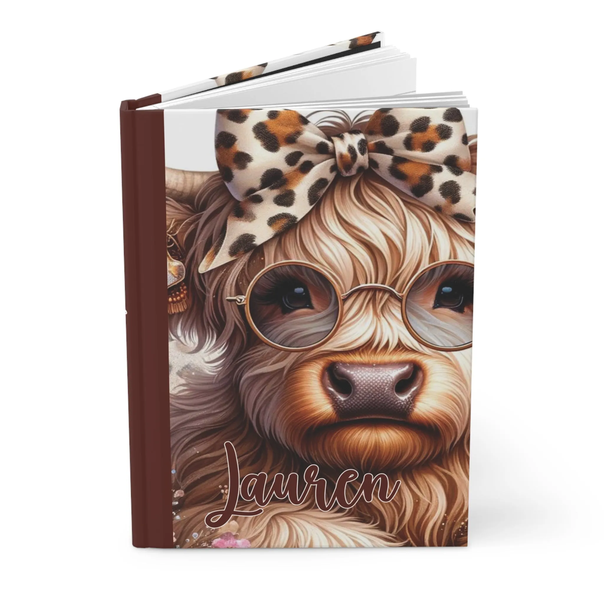 Personalised Hardcover Journal Matte, Highland Cow, awd-1410