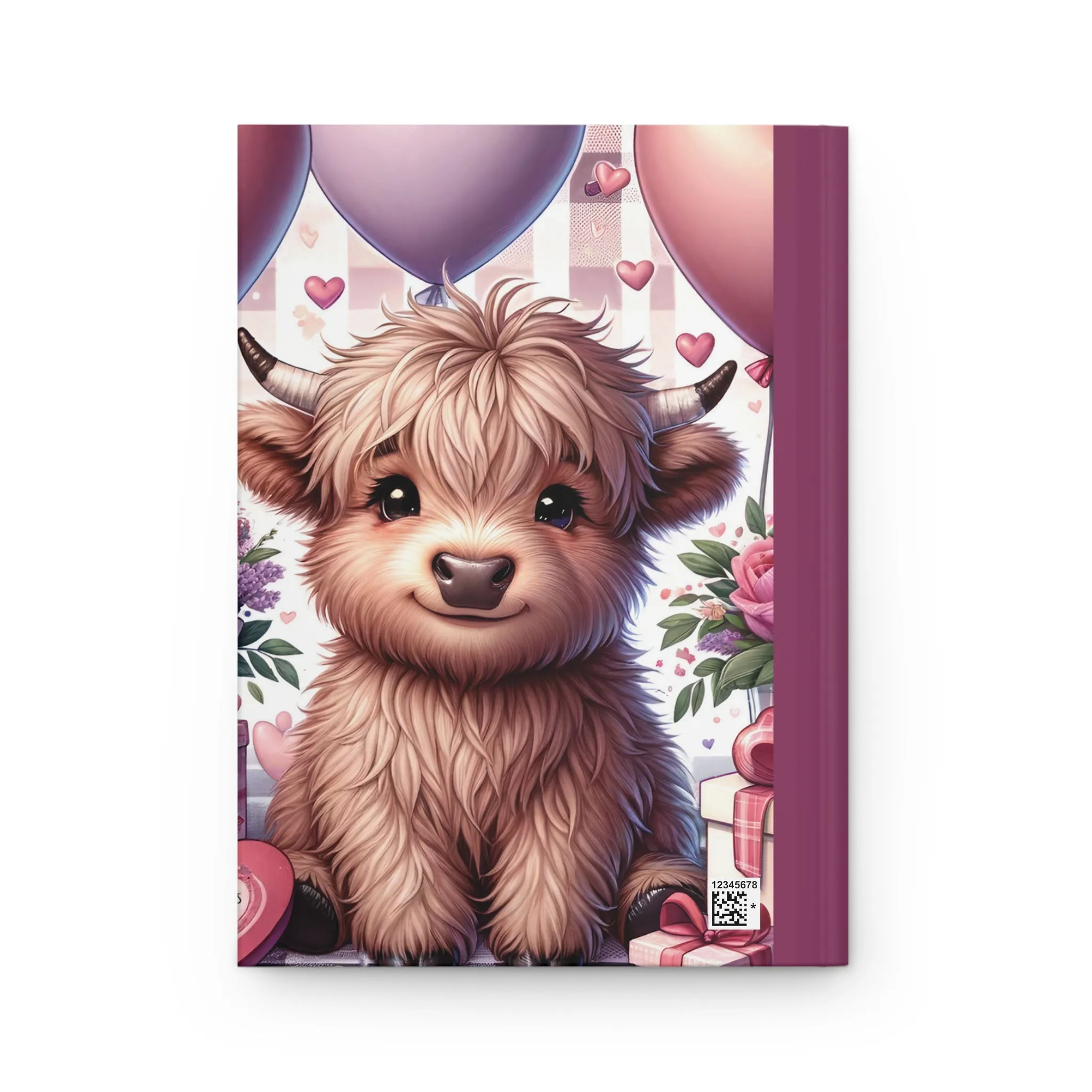 Personalised Hardcover Journal Matte, Highland Cow, awd-1453a