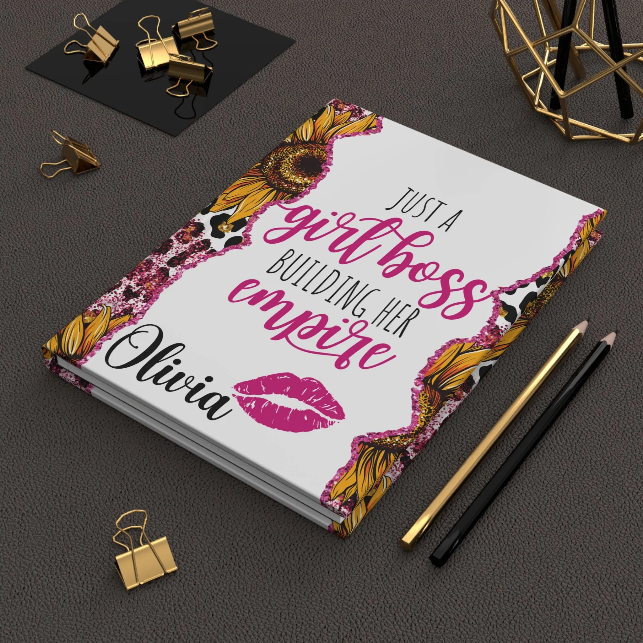 Personalised Hardcover Journal Matte, Just a Girl Boss building her empire, awd-1696