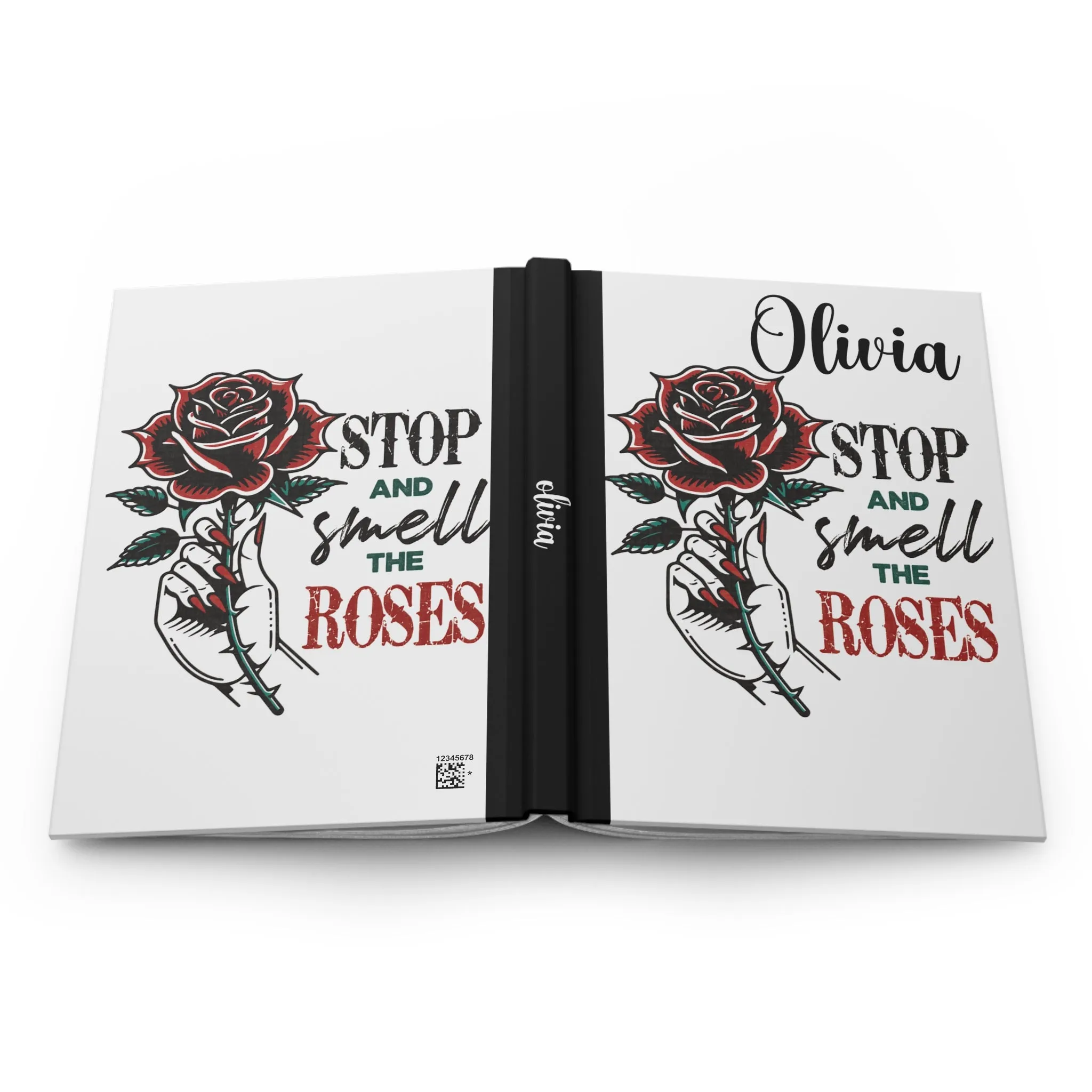 Personalised Hardcover Journal Matte, Stop and Smell the Roses, awd-1656