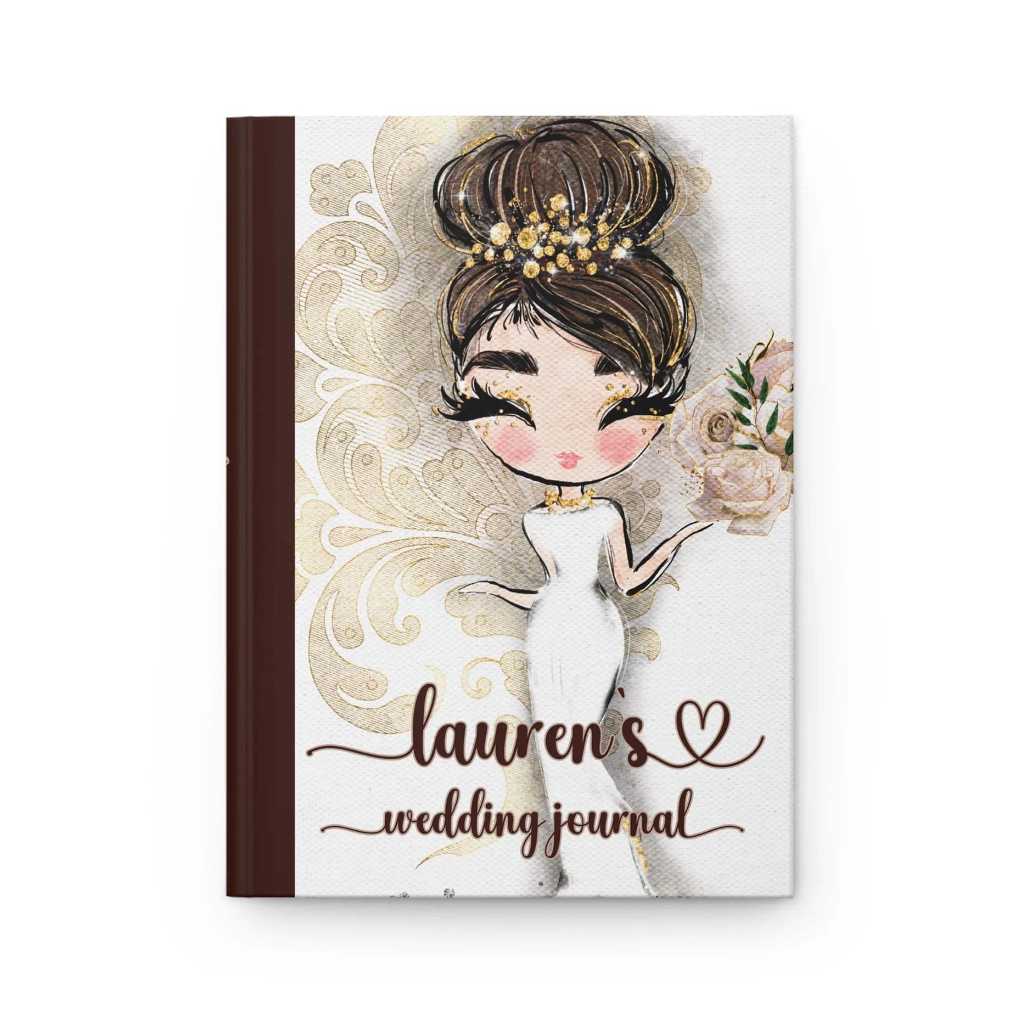 Personalised Hardcover Wedding Journal Matte, Country and Western, Whimsical Bride, awd-1773