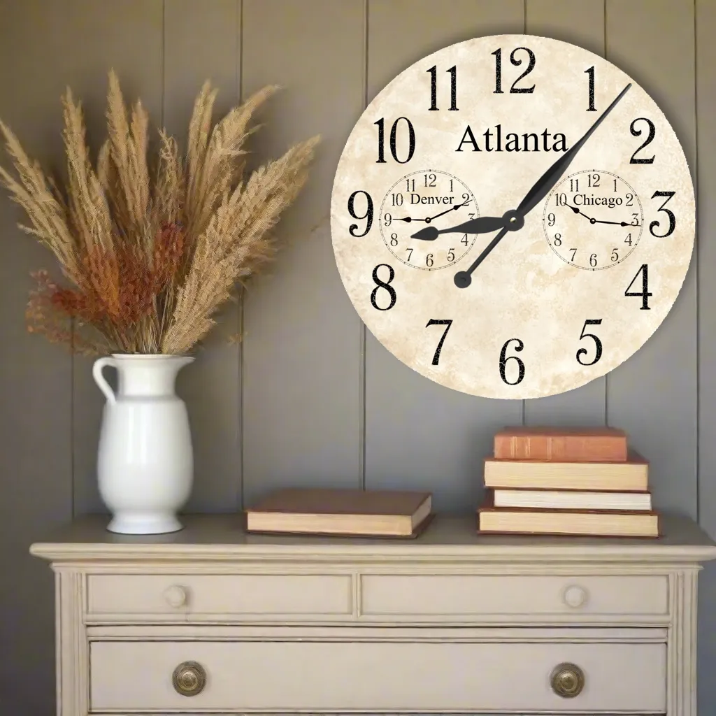 Personalized Time Zone Clock – Custom Multi-Time Zone Display