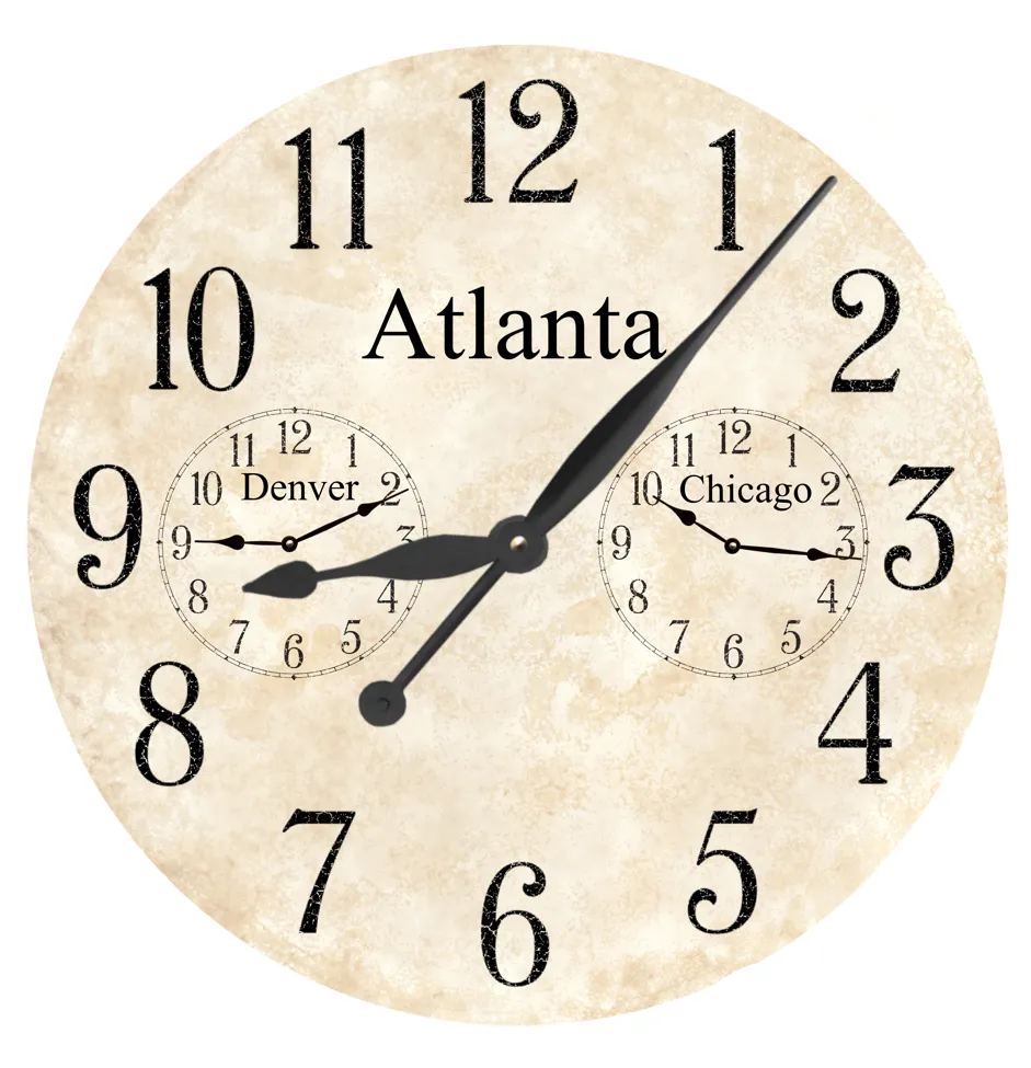 Personalized Time Zone Clock – Custom Multi-Time Zone Display