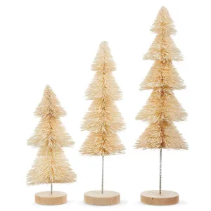 Raz Imports 2023 All Is Calm 15.5" Natural Bottle Brush Trees, Set of 3