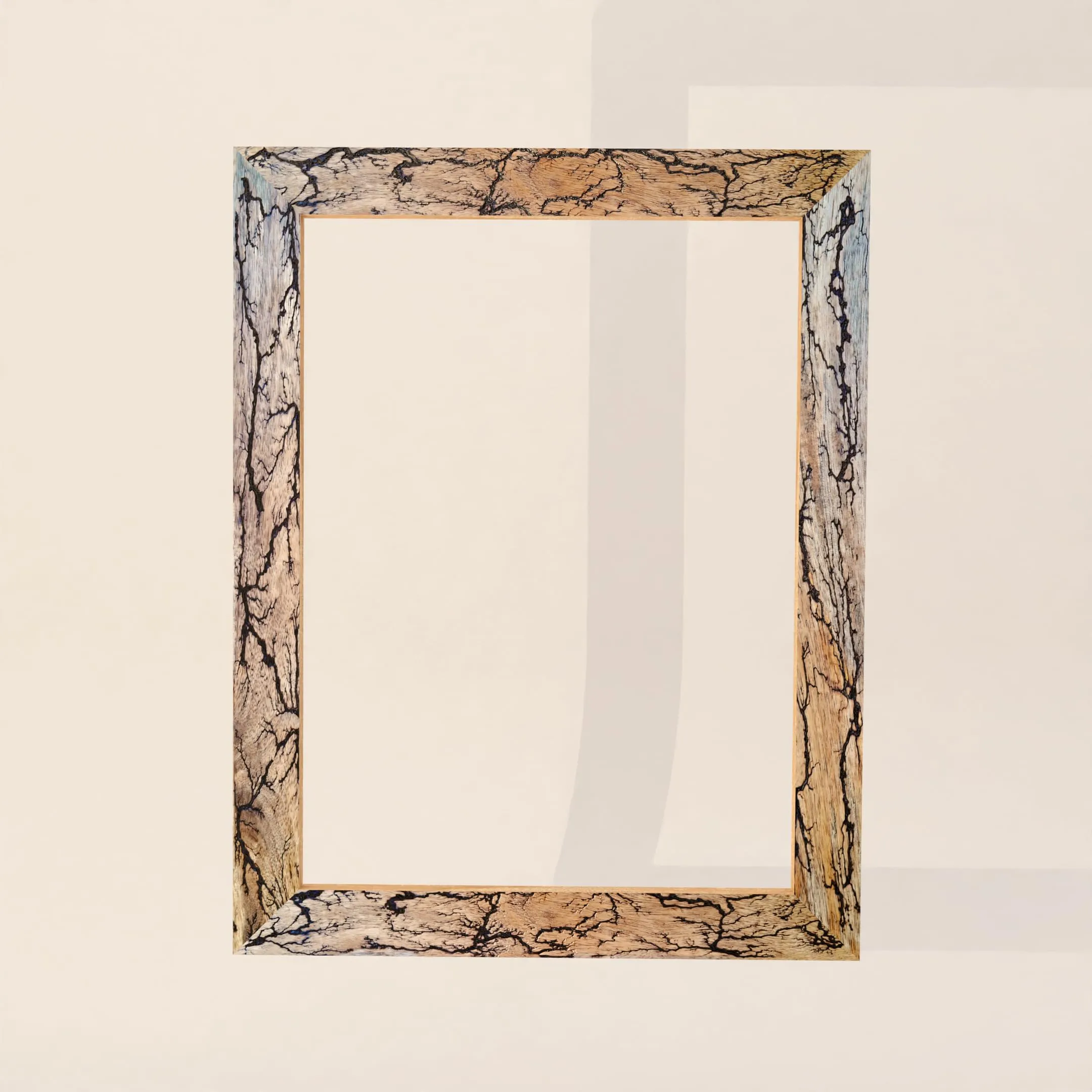 Reflective Beauty: Wooden Mirror Frame with Crackle Design - 18x14 Inches - Enhance Your Home Decor | Wall Frames | Home Decor | (Pack of 1 Wooden Frame)