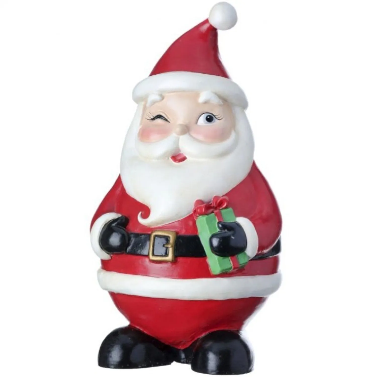 Regency International 12"Resin Standing Winking Jolly Santa