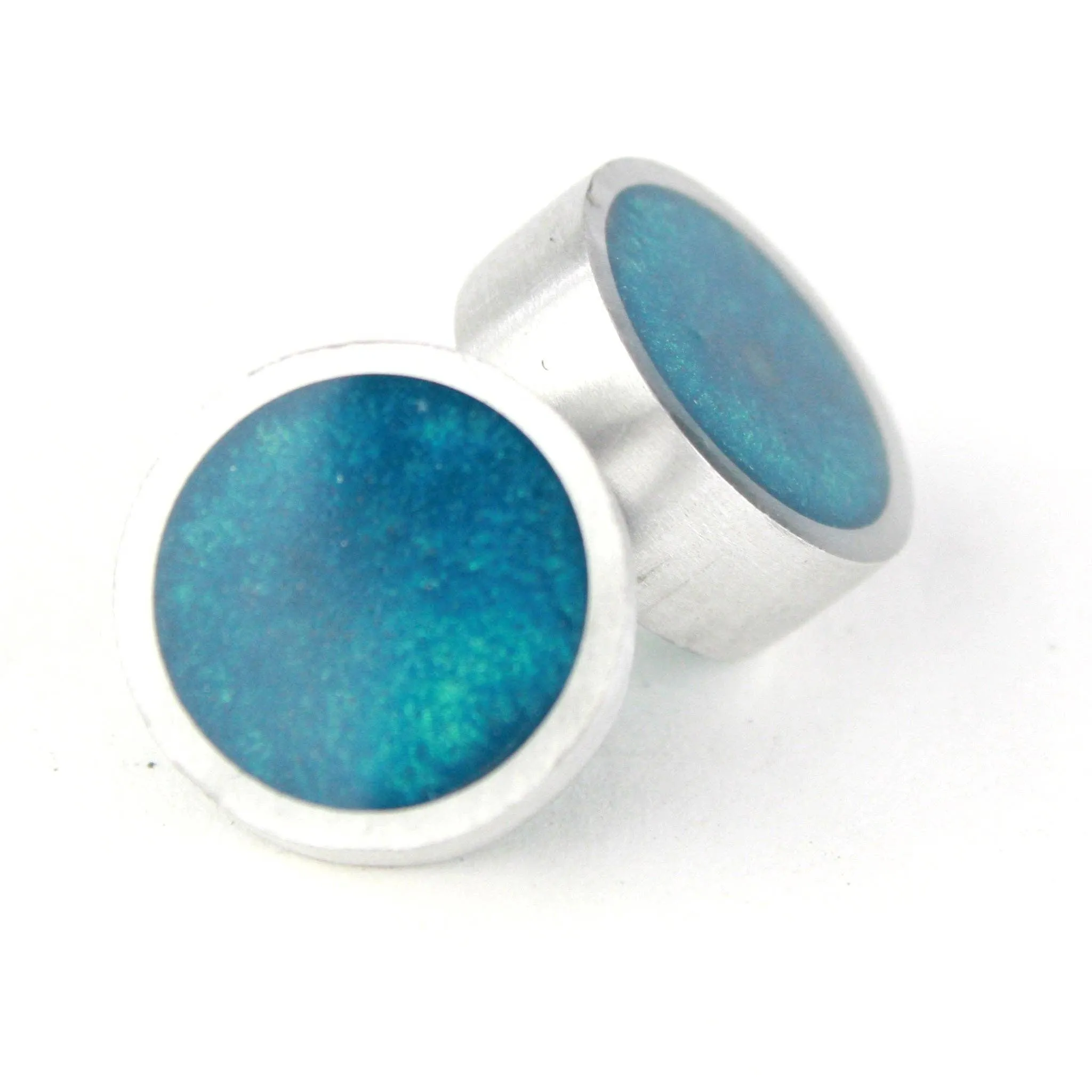 Resinique studs - blue green