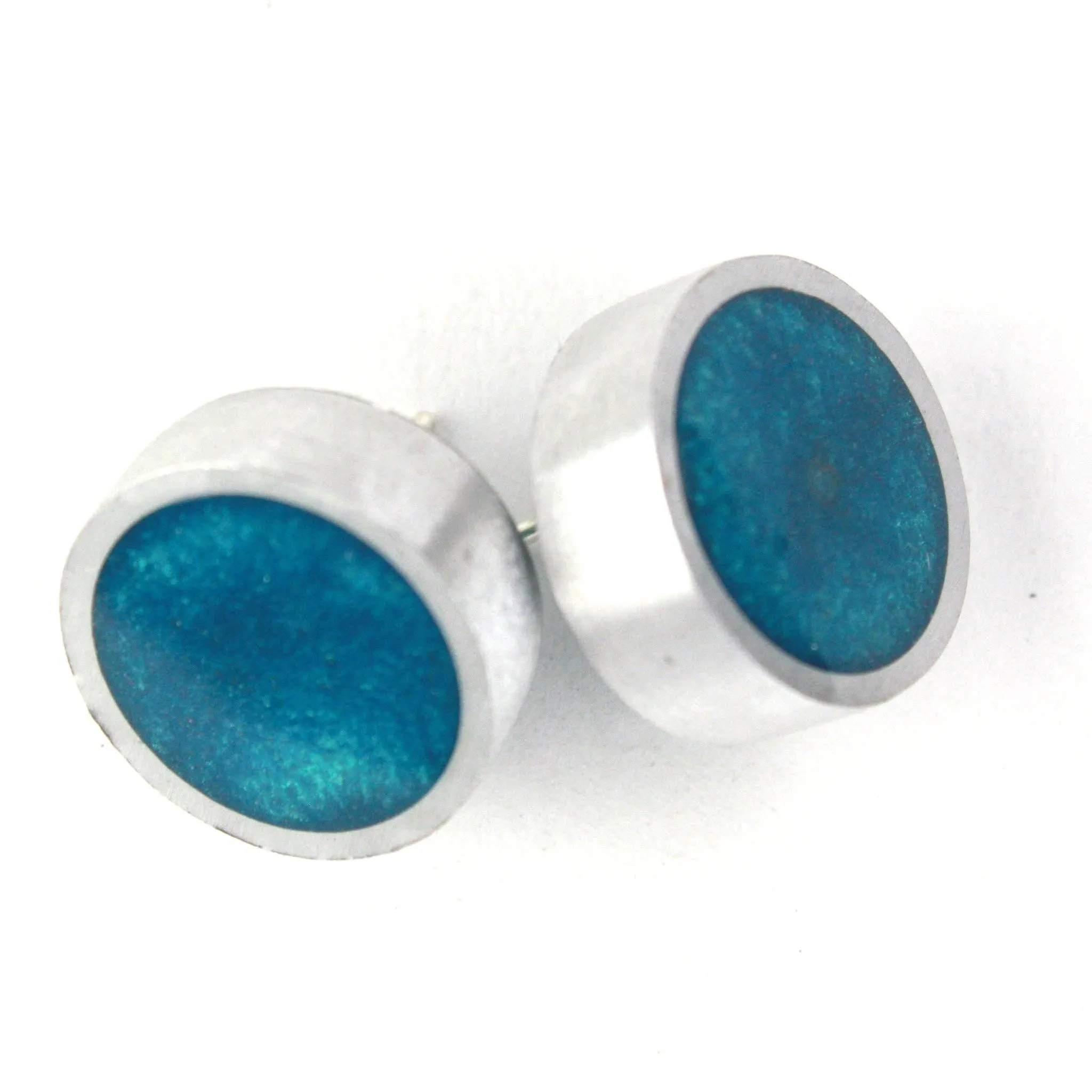 Resinique studs - blue green