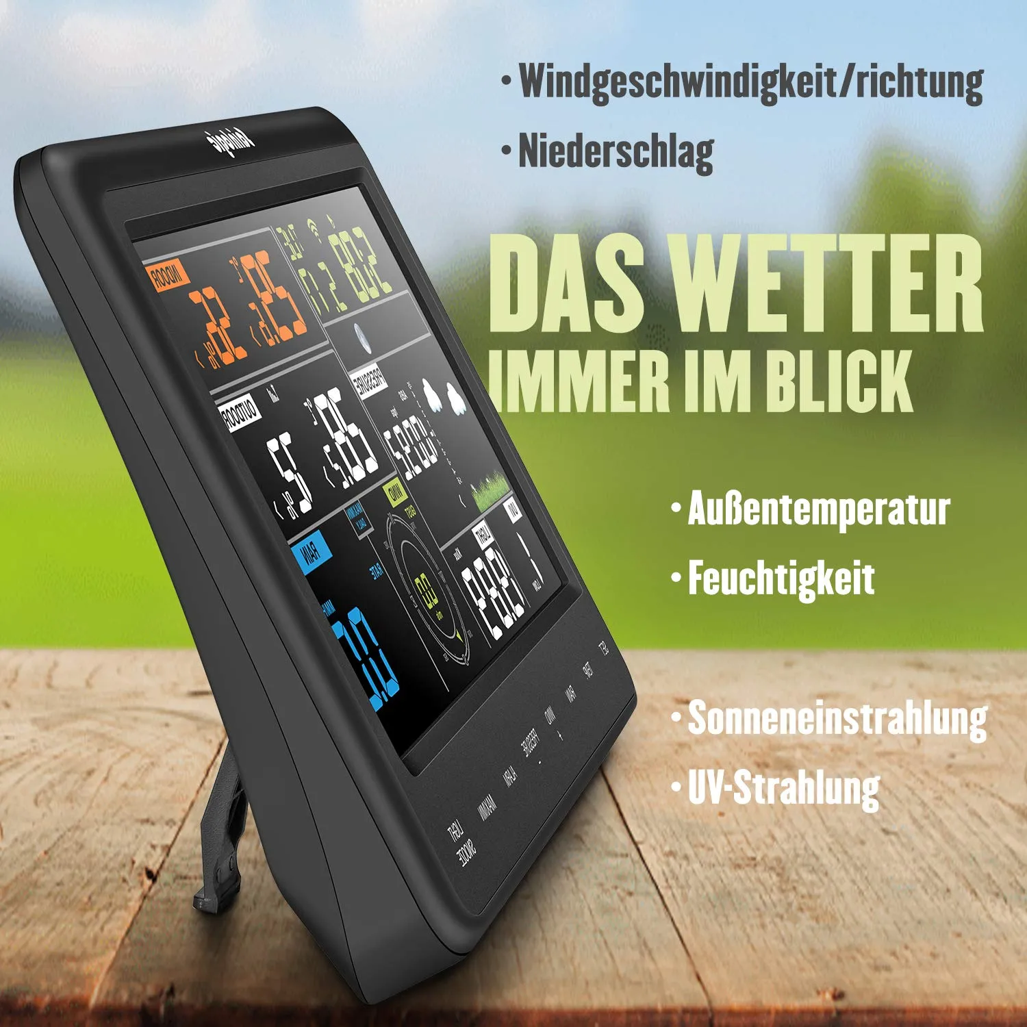 Sainlogic Weather Station 7 in 1 Outdoor Sensor, Black