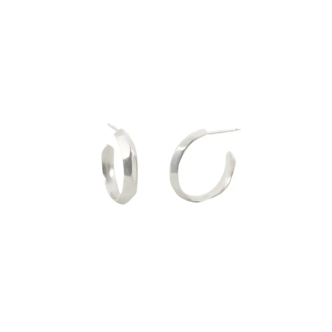 Silver Denali Hoop Earrings