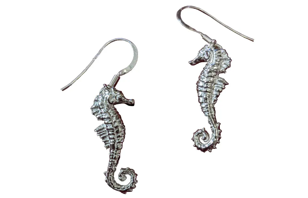 Sterling Silver Seahorse Earrings