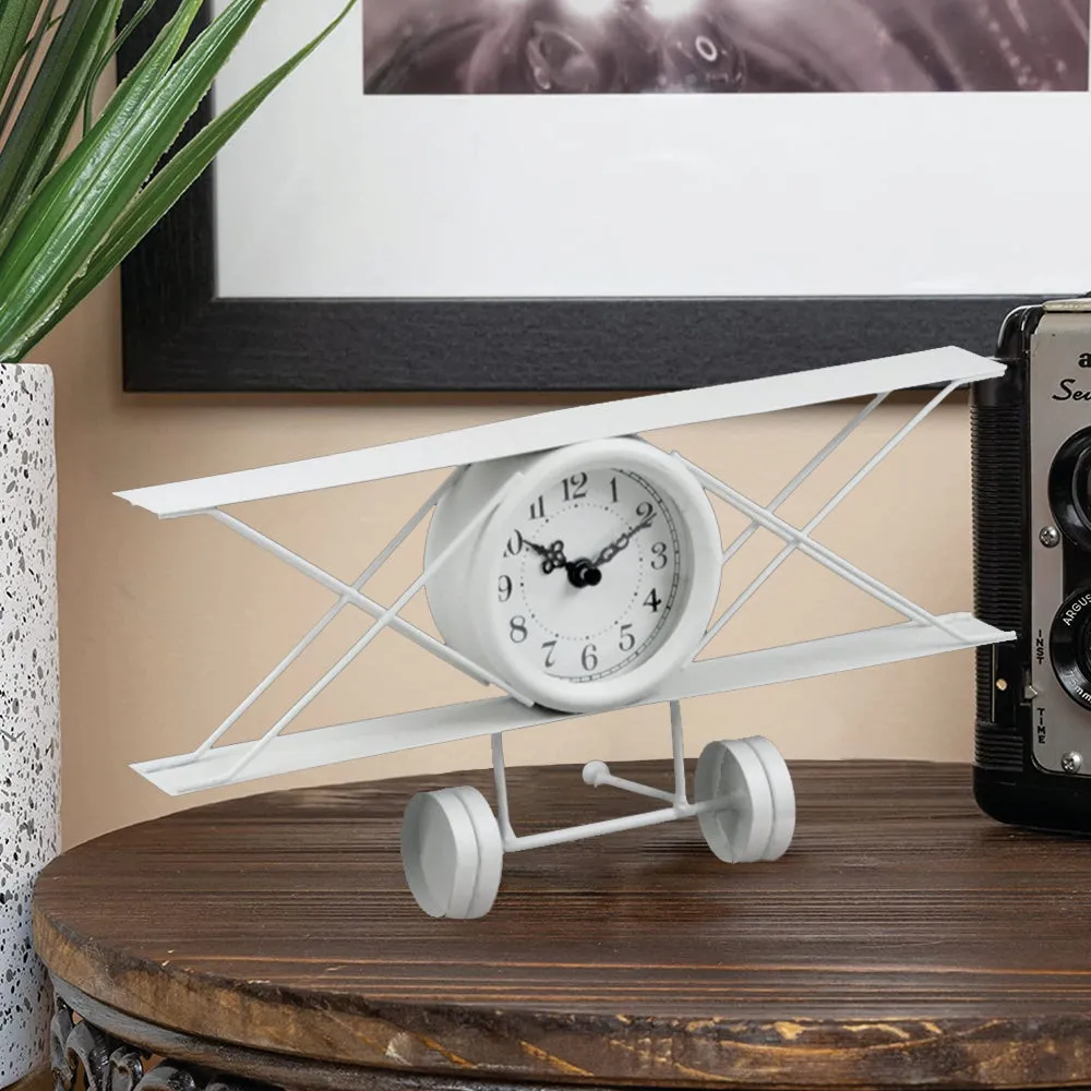 Table Clock - Metal Airplane Shape