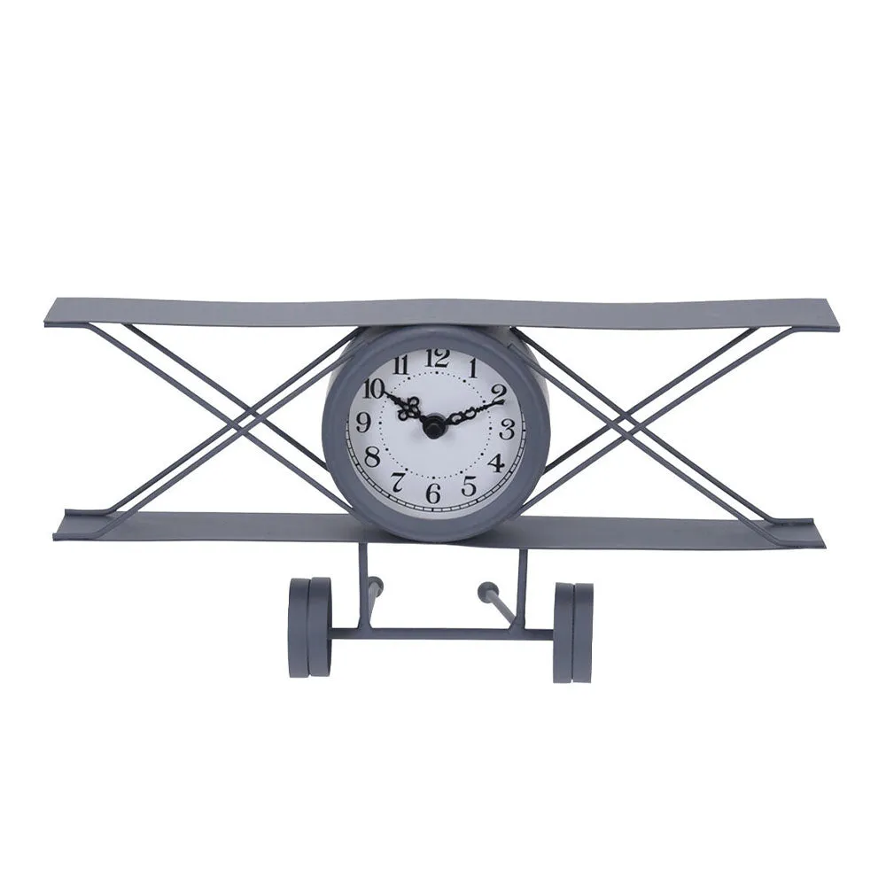 Table Clock - Metal Airplane Shape