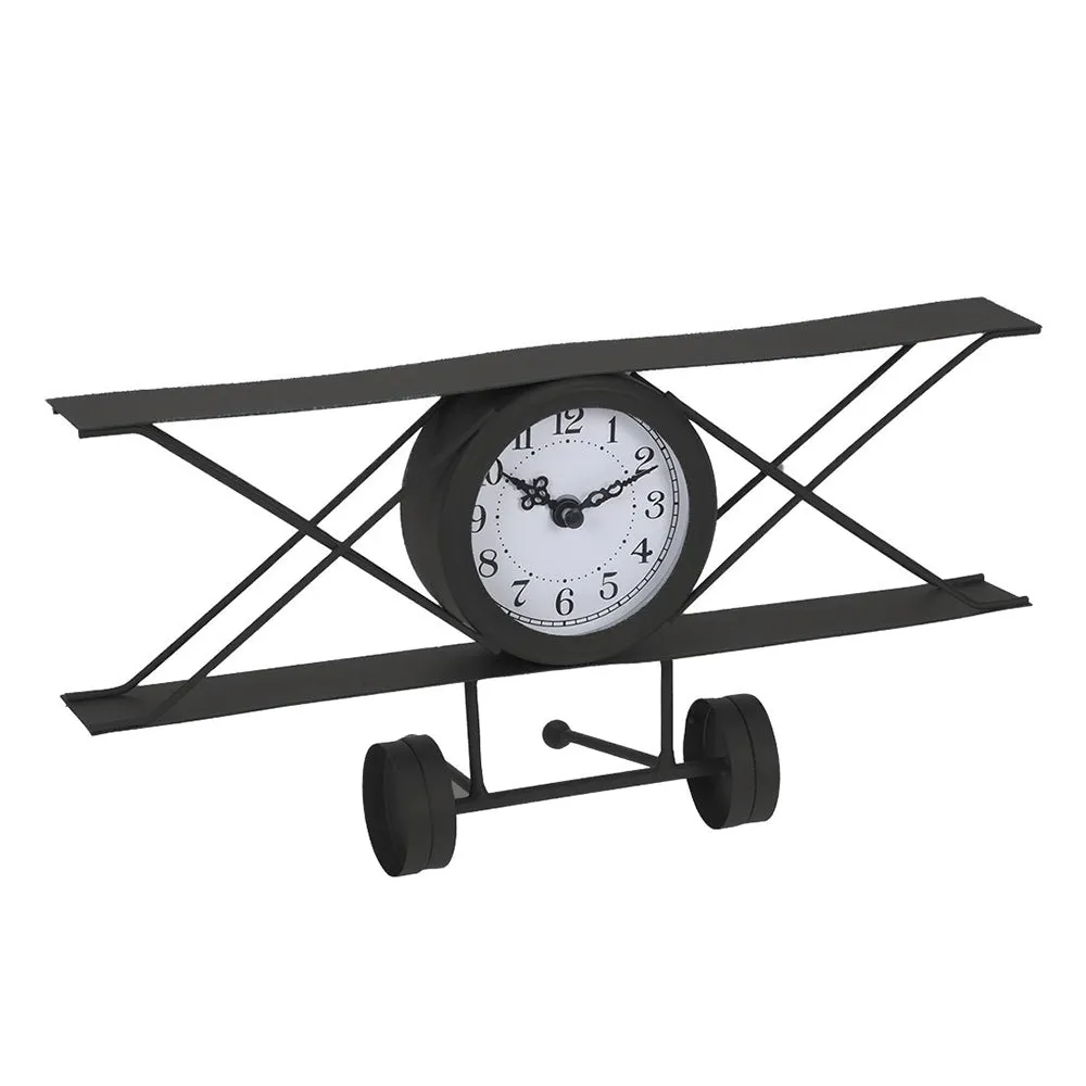 Table Clock - Metal Airplane Shape