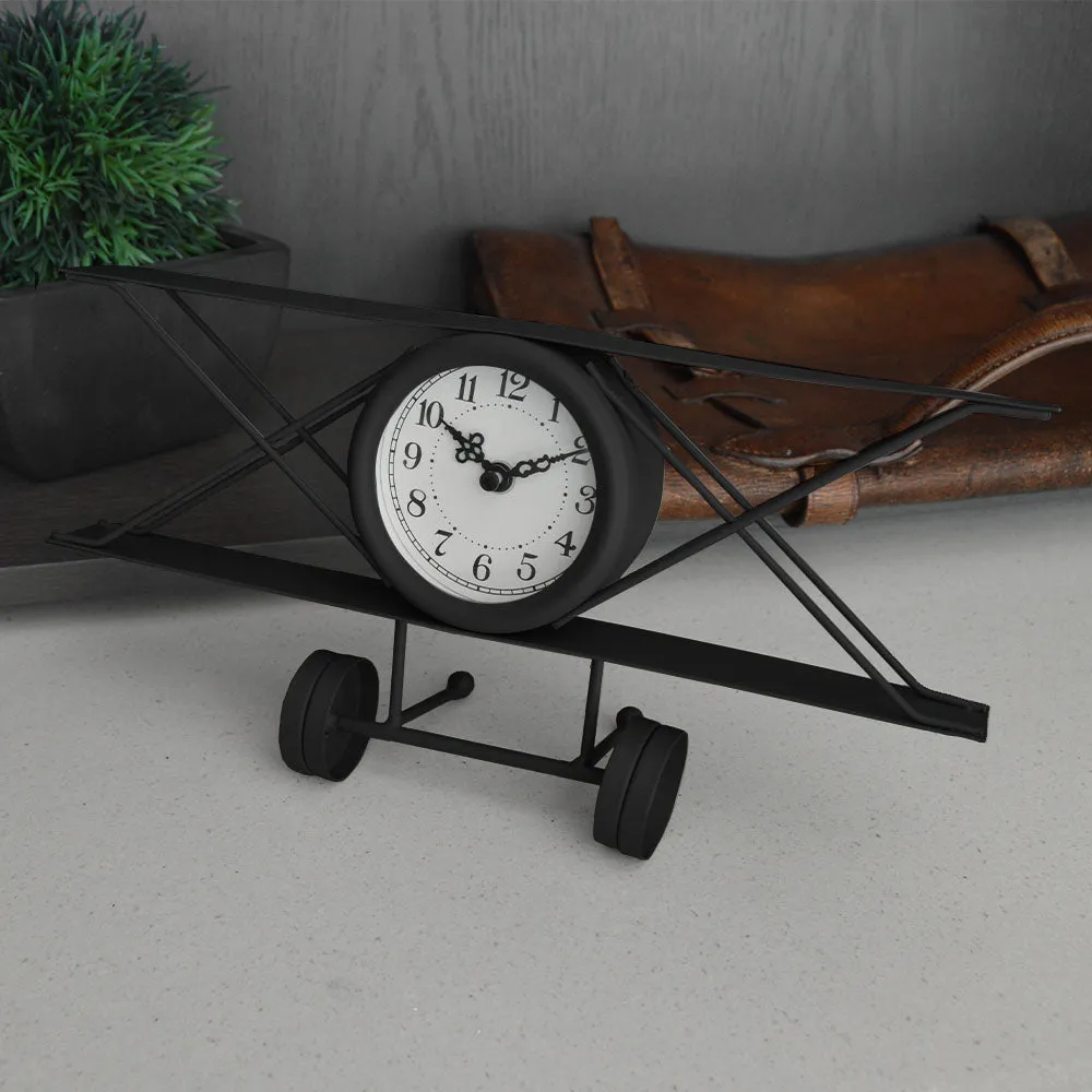 Table Clock - Metal Airplane Shape