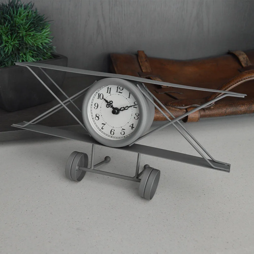 Table Clock - Metal Airplane Shape