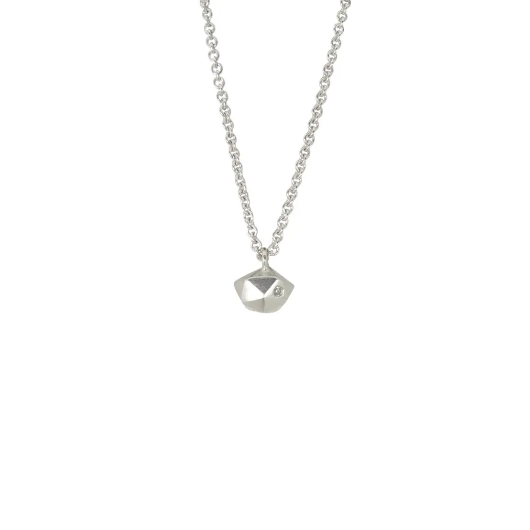 Tiny Fragment Diamond Silver Necklace