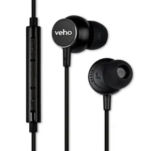 Veho Z-3 In-Ear Stereo Headphones with Built-in Microphone and Remote Control – Black