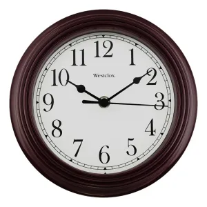 Westclox 46983 Clock, Round, Burgundy Frame, Plastic Clock Face, Analog :EA: QUANTITY: 1