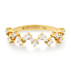 ZIG ZAG DIAMOND BAND, 14kt GOLD